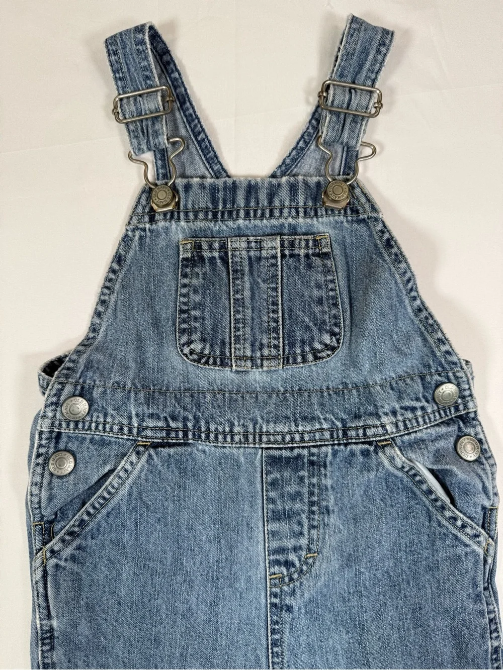 VINTAGE OLD NAVY Baby Denim Overalls 18-24M 2000 Y2K Wide Leg Workwear Western